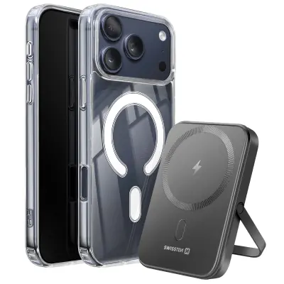 Paket MagSafe iPhone 17 Pro Max z dvomaterialnim ovitkom in powerbankom 5000 mAh