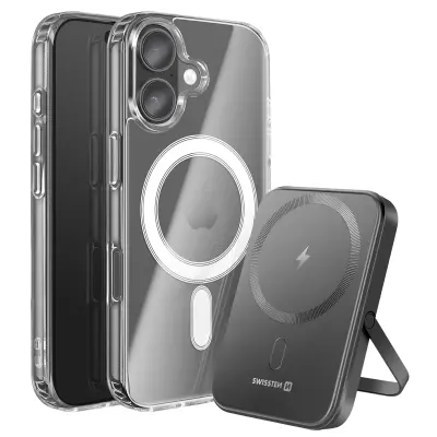 Paket MagSafe iPhone 16 Plus z dvomaterialnim ovitkom in powerbankom 5000 mAh