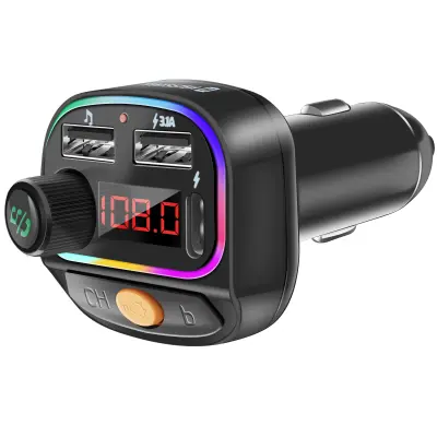 Bluetooth 5.3 FM oddajnik Hitro polnjenje 15. 5W RGB in predvajanje MP3