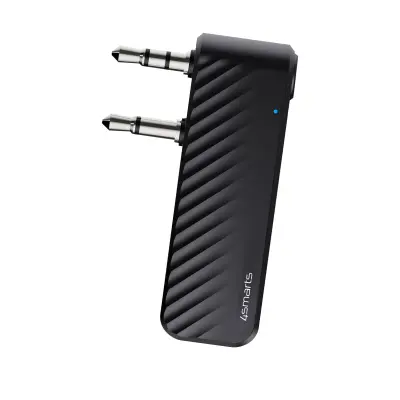 Bluetooth 5.1 avdio adapter, oddajnik z dvojnim 3,5 mm priključkom, 4smarts - črn