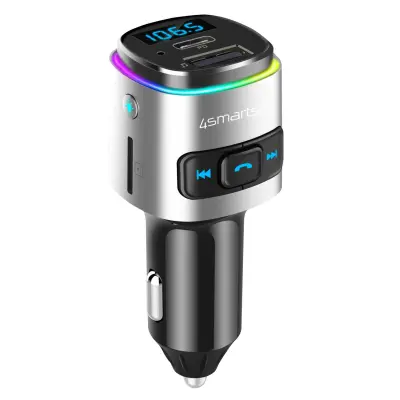 FM oddajnik Bluetooth, avtomobilski polnilec USB / USB-C, večfunkcijski komplet za prostoročno telefoniranje - 4smarts