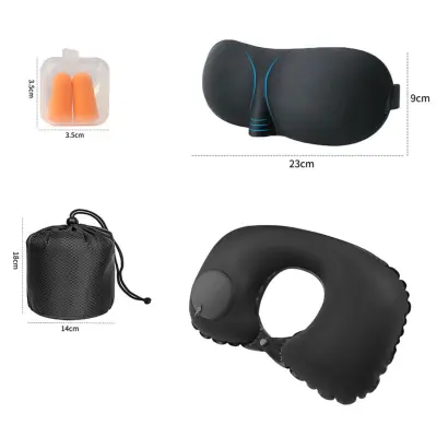 Samovzračevalni U vratni vzglavnik iz mlečne svile s kompletom Black