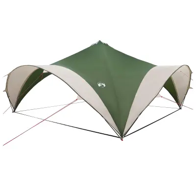 vidaXL Zabavni šotor Zelena 600 x 600 x 400 cm Poliester in jeklo
