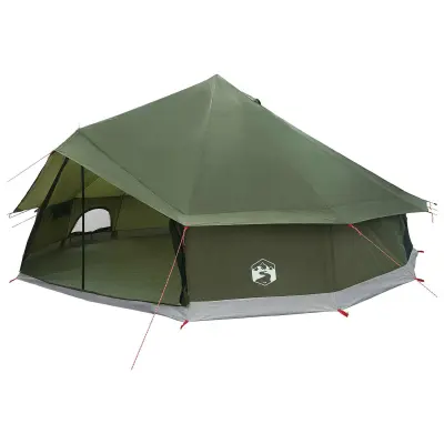 vidaXL Tipi šotor Olivno zelena 600 x 600 x 350 cm Poliester in jeklo