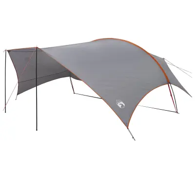 vidaXL Vodoodporen kamperski tarp Siva in oranžna 695 x 580 x 200 cm