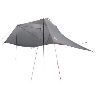 vidaXL Avto šotor Siva in oranžna 350 x 250 cm Poliester in jeklo