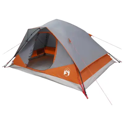 vidaXL Takojšnji šotor s streho Siva in oranžna 305 x 215 x 140 cm