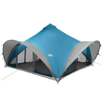 vidaXL Tipi šotor s streho Modra Za 18 oseb Poliester in jeklo