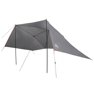 vidaXL Avto šotor s streho Siva in oranžna 308 x 215 x 220 cm