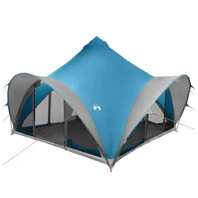 vidaXL Tipi šotor s streho Modra 6 oseb Poliester in jeklo