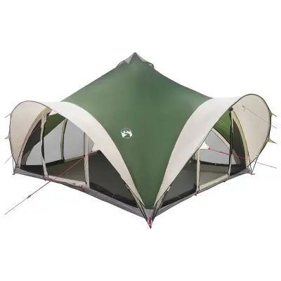 vidaXL Tipi šotor s streho Zelena Za 18 oseb Poliester in jeklo