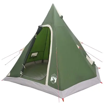 vidaXL 3 oseba Zelena 185T poliester s PU premazom