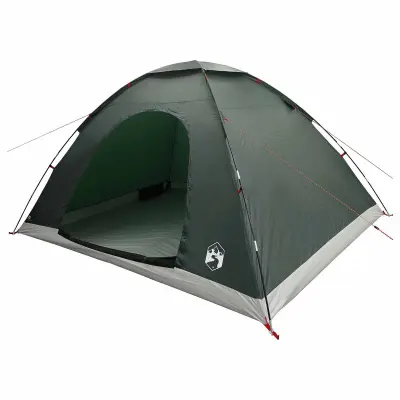 vidaXL Kamperski šotor s streho Vojaška zelena 335 x 275 x 180 cm