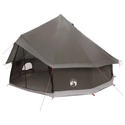 vidaXL Tipi šotor Rjava siva 300 x 300 x 200 cm Poliester in jeklo
