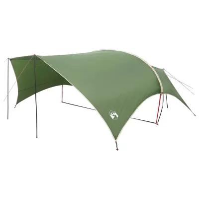 vidaXL Vodoodporen kamperski tarp Zelena 690 x 580 x 255 cm