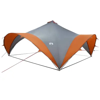 vidaXL Zabavni šotor s streho Siva in oranžna 600 x 600 x 400 cm