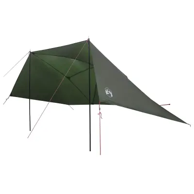vidaXL Avto šotor Vojaška zelena 308 x 215 x 220 cm Poliester in jeklo