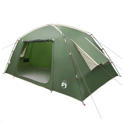vidaXL Kabinski šotor s streho Zelena 400 x 210 x 180 cm Poliester