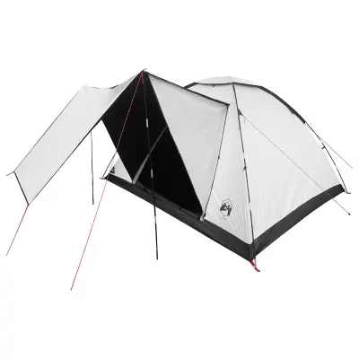 vidaXL Kamperski šotor s streho Bela zatemnitev 335 x 275 x 180 cm