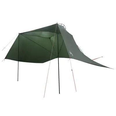 vidaXL Avto šotor Vojaška zelena 350 x 250 cm Poliester in jeklo