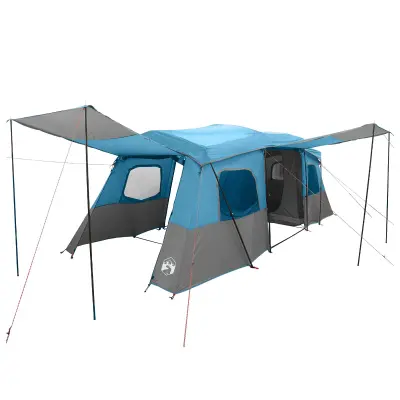 vidaXL 3 oseba 3 osebe Modra 185T poliester s PU premazom