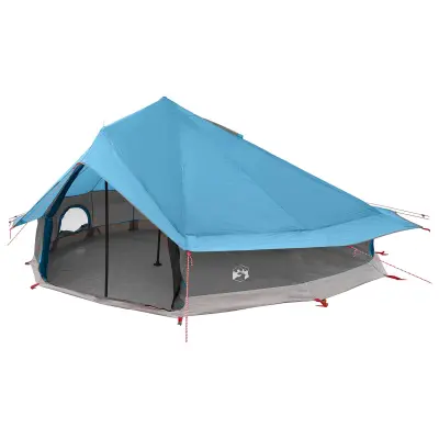 vidaXL Tipi šotor s streho Modra 800 x 800 x 430 cm Poliester in jeklo