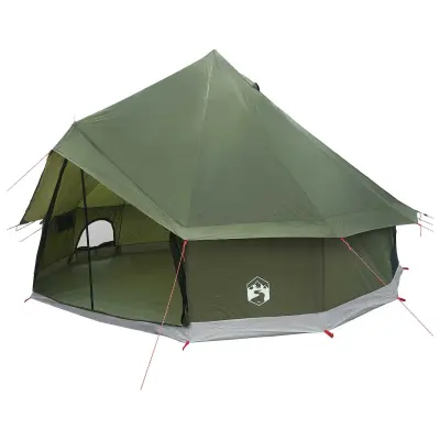 vidaXL Tipi šotor Olivno zelena 300 x 300 x 200 cm Poliester in jeklo