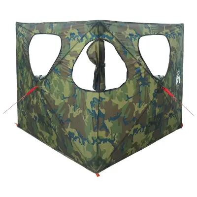 vidaXL Lovski šotor Kamuflažna 145 x 145 x 150 cm Poliester in jeklo