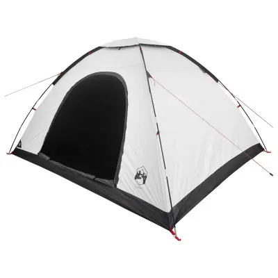 vidaXL Kamperski šotor s streho Bela zatemnitev 335 x 275 x 180 cm