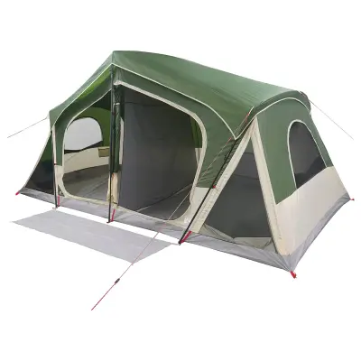 vidaXL Kabinski šotor Zelena 480 x 273 x 205 cm Poliester in jeklo