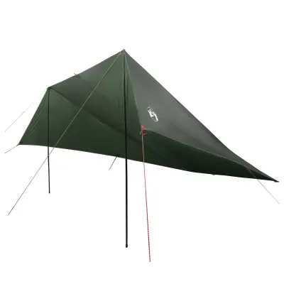 vidaXL Senčnik za vozila s streho Vojaško zelena 518 x 580 x 215 cm