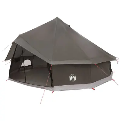 vidaXL Tipi šotor Rjava siva 500 x 500 x 300 cm Poliester in jeklo