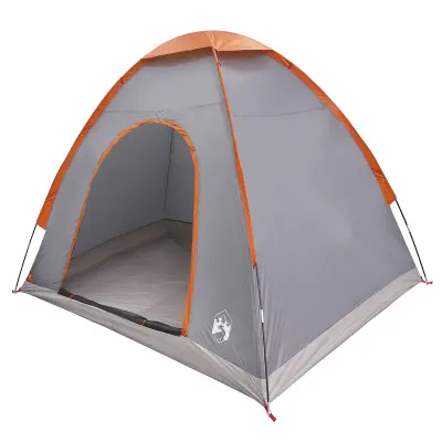 vidaXL Kamperski šotor s streho Siva in oranžna 190 x 140 x 105 cm
