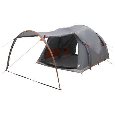 vidaXL Tunelski šotor s streho Siva in oranžna 370 x 275 x 210 cm