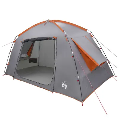 vidaXL Kabinski šotor Siva in oranžna 300 x 210 x 156 cm Poliester