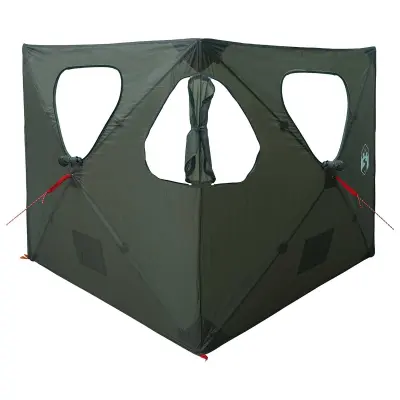 vidaXL Lovski šotor s streho Vojaška zelena 145 x 145 x 150 cm