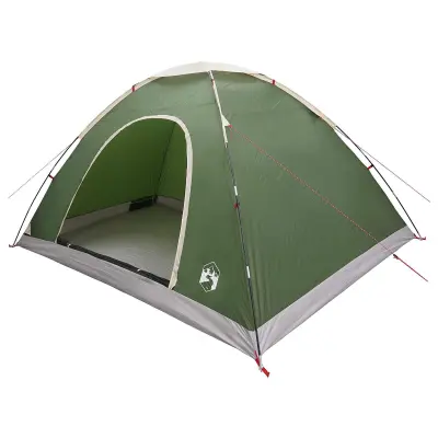vidaXL Kamperski šotor s streho Zelena 335 x 275 x 180 cm