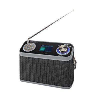 Nedis, Namizni radio z Bluetooth, USB, budilko in barvnim zaslonom DAB+/FM, Črna