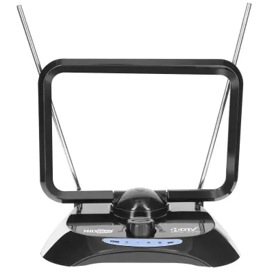 MAXEXCELL, Pravokotna digitalna HDTV TV antena 38 dBi Močan sprejem TNT / DVB-T, Črna