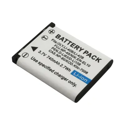 Baterija Li-ion 3.7V 740mAh 2.7Wh za napravo Fotoaparat Olympus LI-40B / LI-42B