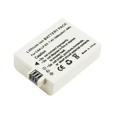 Baterija Li-ion 1000mAh Fotoaparat 7.4V združljiv LP-E5 Canon EOS 1000D