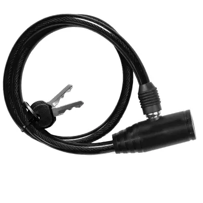 Kompakten protivlomni kabel z okroglo glavo in ključavnico na ključ za kolo in skiro