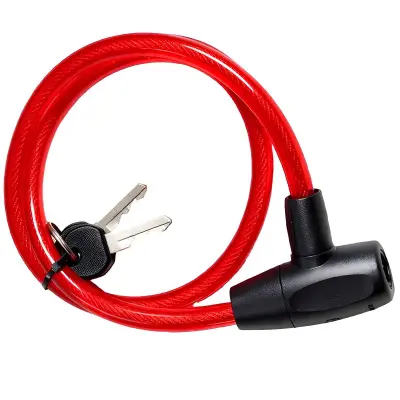Protivlomni kabel z ravno glavo in ključavnico na ključ za kolo in skiro