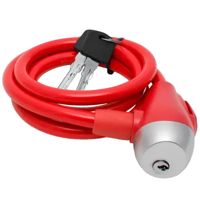 Jekleni protivlomni kabel na ključ z PVC oblogo za kolo in skiro