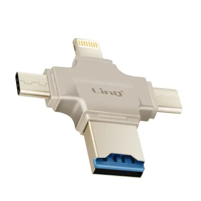 Bralnik kartic Micro-SD OTG s priključki USB-C, Micro-USB, Lightning, USB