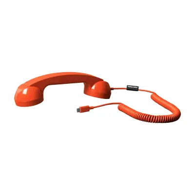 USB-C telefonska slušalka retro dizajna z vgrajenim mikrofonom in zvočnikom