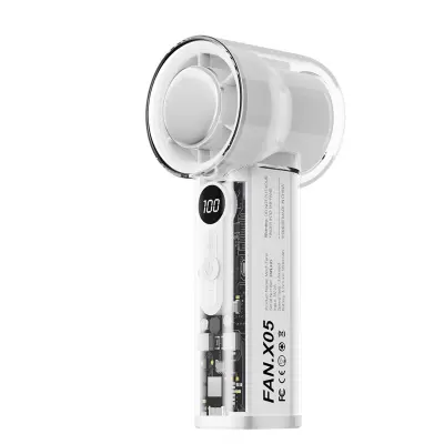 Prenosni ledeno hlajen ročni ventilator z 3000mAh in AI nadzorom White