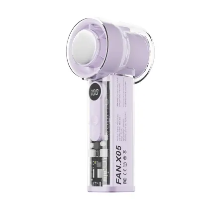 Prenosni ledeno hlajen ročni ventilator z 3000mAh in AI nadzorom Purple