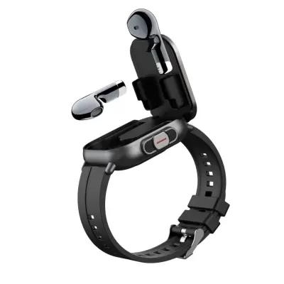 2-v-1 TWS pametna ura z 2.01 inch TFT, Bluetooth 5.3 in magnetni etui Black