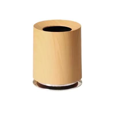 Luksuzni lesni videz smetnjak PET+ABS+PP z dvojno vedro Wood color